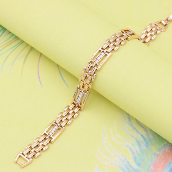 "Elegant Rose Gold Plated Bracelet with Sparkling Crystal Accents, XPBL0912 - Picture 2 of 12